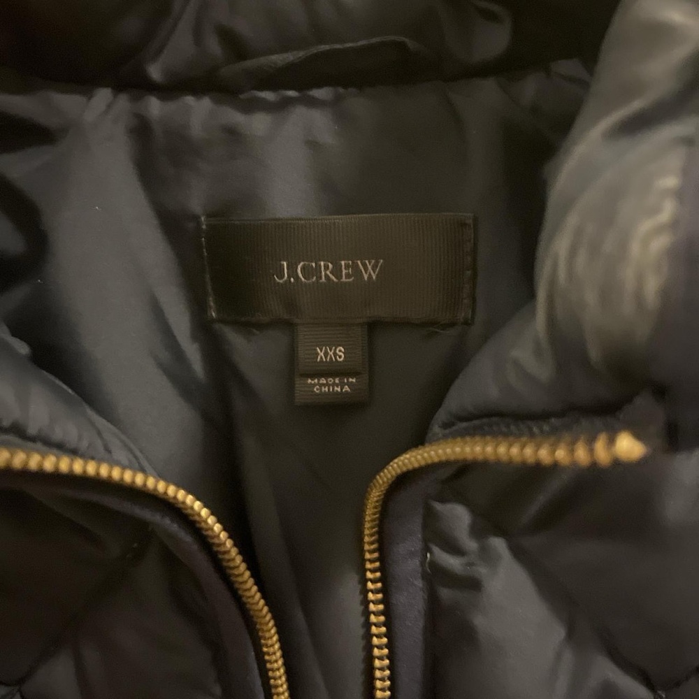 J.Crew Dark Blue Puffer with Gold Accents